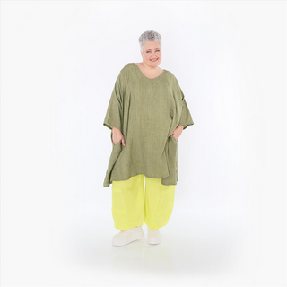 Sommer Big Shirt in A-Form aus weicher Mousseline Qualitätt in 2 Farben