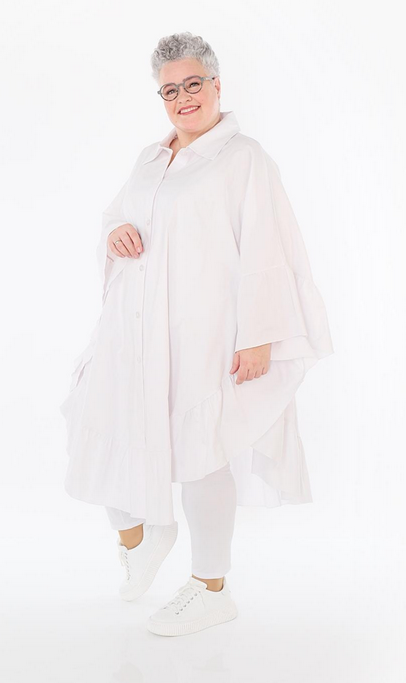 Sommer Bluse in gerundeter Form aus feiner Popeline Qualität