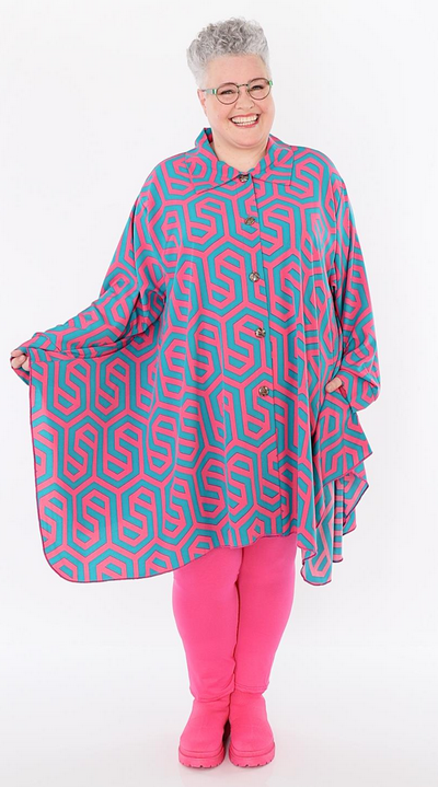 Sommer Bluse in A-Form aus feiner Popeline Qualität