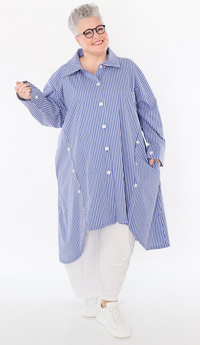 Sommer Bluse in A-Form aus feiner Popeline Qualität in 2 Farben