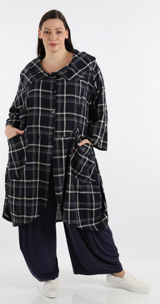 Sommer Mantel in Ballon Form aus luftiger Leinen Optik Qualität