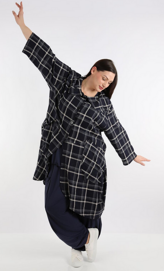 Sommer Mantel in Ballon Form aus luftiger Leinen Optik Qualität