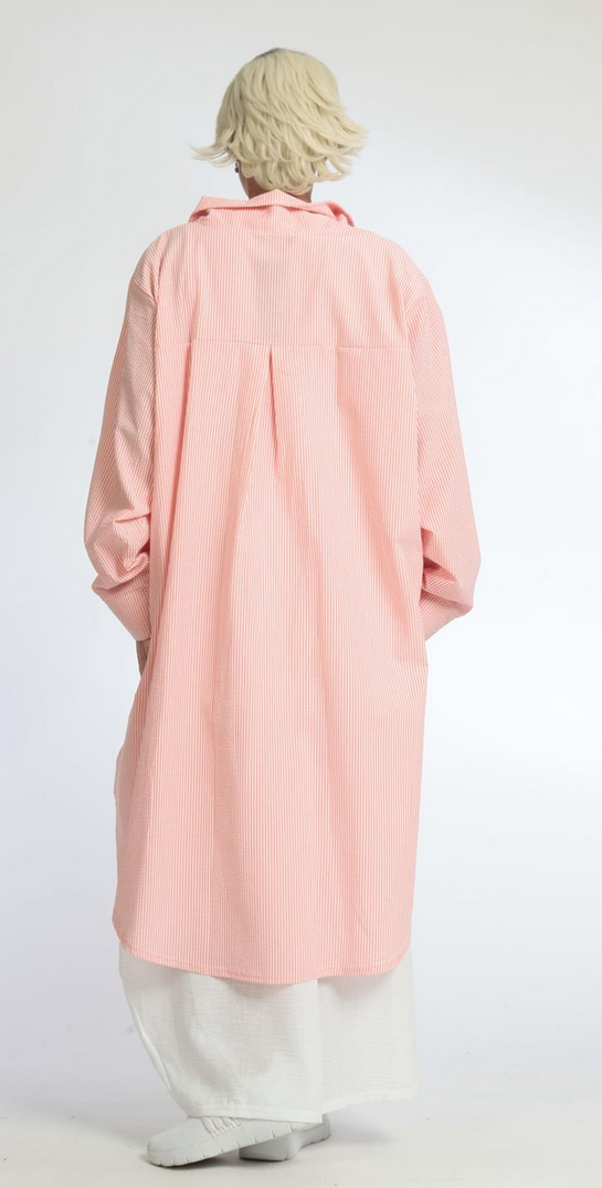 Sommer Bluse in gerundeter Form aus weicher Seersucker Qualität