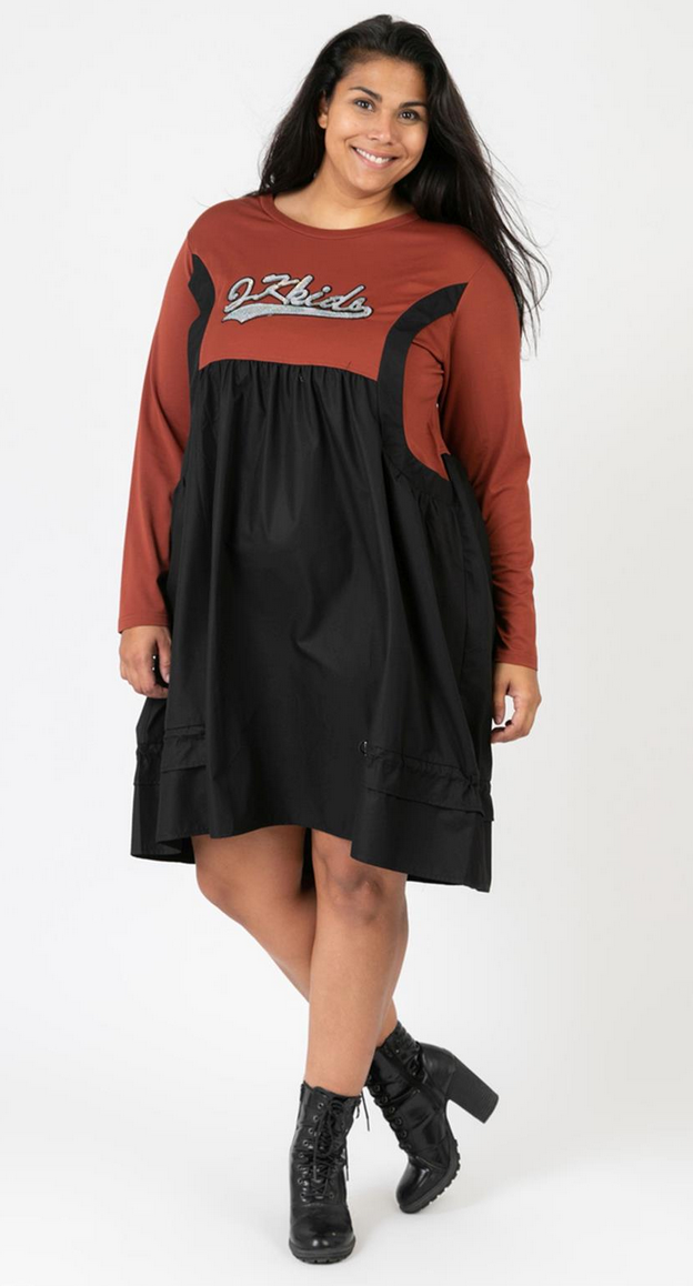 Kleid Mix Memory Jersey mit Pailleten Applikation in 2 Farben