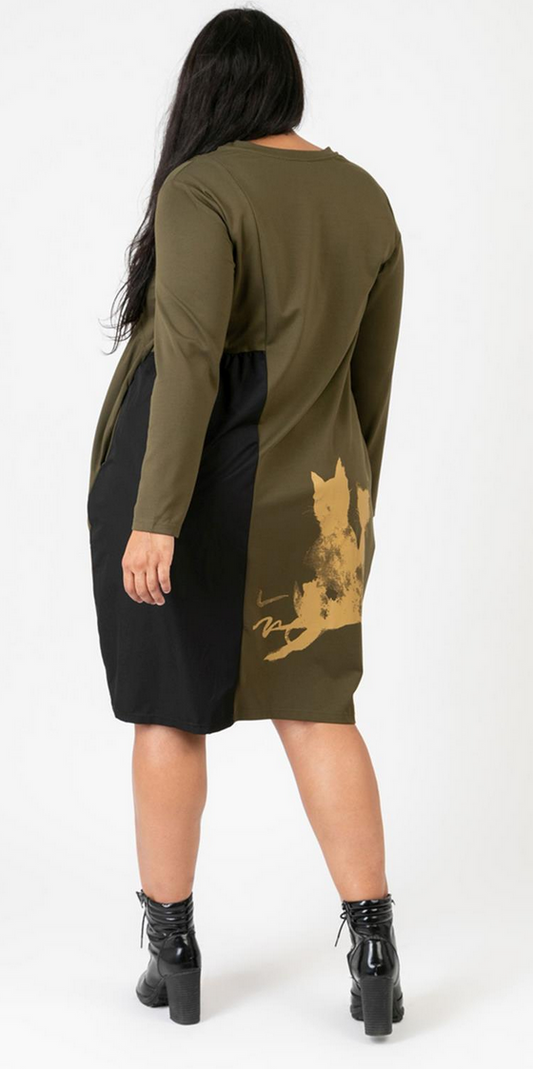 Medi Kleid mit Appliaktionen in 2 Farben