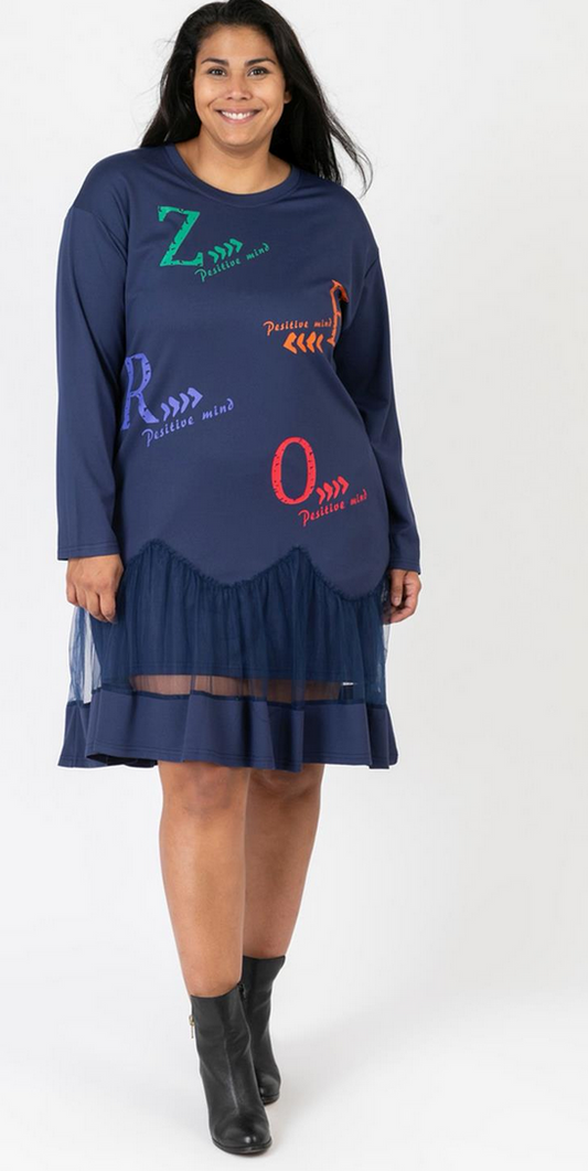 Medi Kleid mit Appliaktionen in 2 Farben