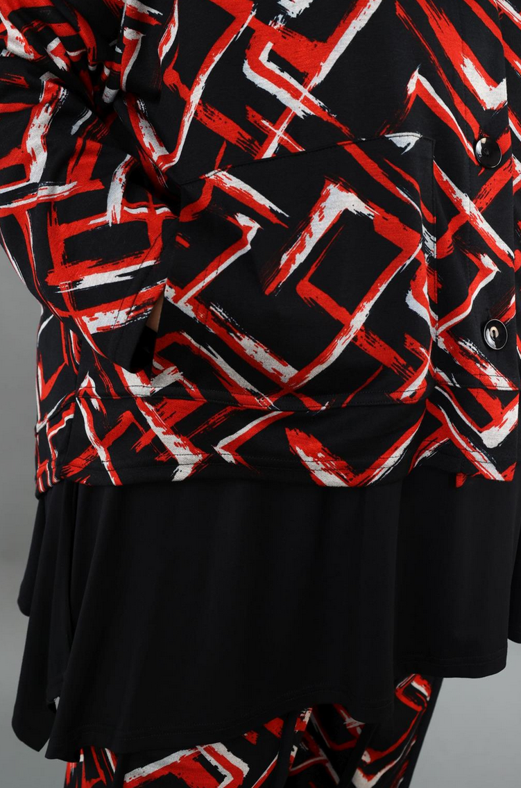 NEU Übergangs Jacke in gerundeter Form aus weicher Jacquard Qualität