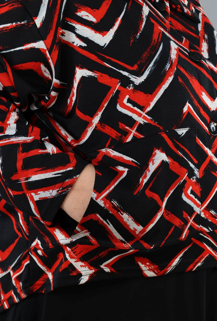 NEU Übergangs Jacke in gerundeter Form aus weicher Jacquard Qualität