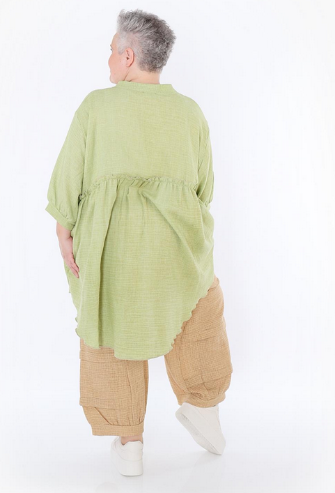 Sommer Bluse in gerundeter Form aus weicher Mousseline Qualität in verschiedenen Farben