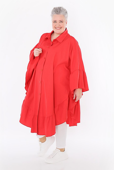 Sommer Bluse in gerundeter Form aus feiner Popeline Qualität
