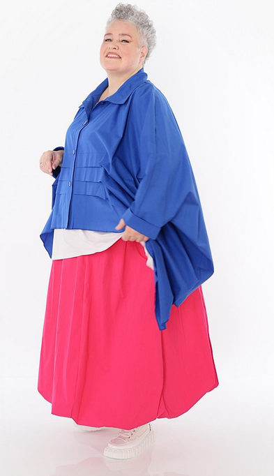 Sommer Bluse in Zipfel Form aus feiner Popeline Qualität