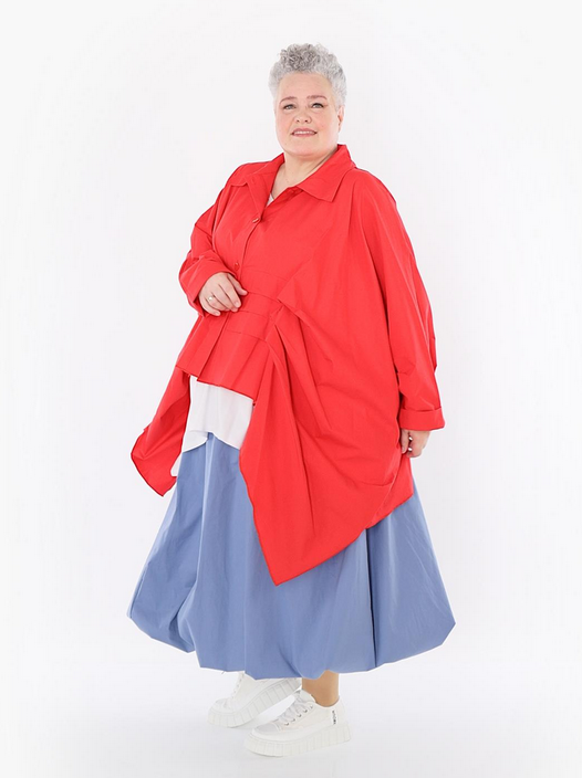 Sommer Bluse in Zipfel Form aus feiner Popeline Qualität