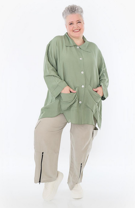 Sommer Hose in gerader Form aus leichter Leinen Optik Qualität in verschiedenen Farben