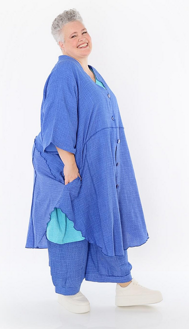 Sommer Jacke in gerundeter Form aus weicher Mousseline Qualität in verschiedenen Farben