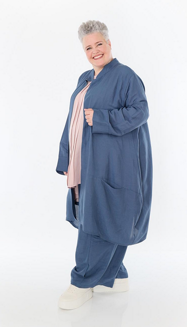 Sommer Cardigan in Ballon Form aus leichter Leinen Optik Qualität