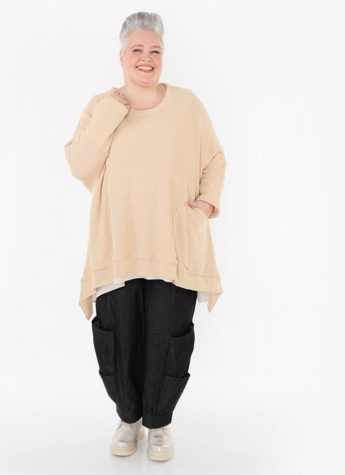 Sommer Big Shirt in A-Form aus feiner Strick Qualität