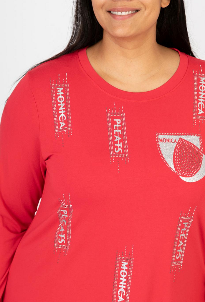Jersey Shirt Bedruckt und mit Strass in verschiedenen Farben