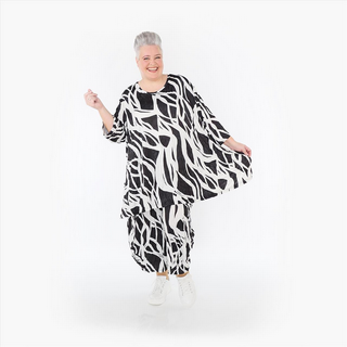 Sommer Big Shirt in A-Form aus gecrashter Slinky Qualität