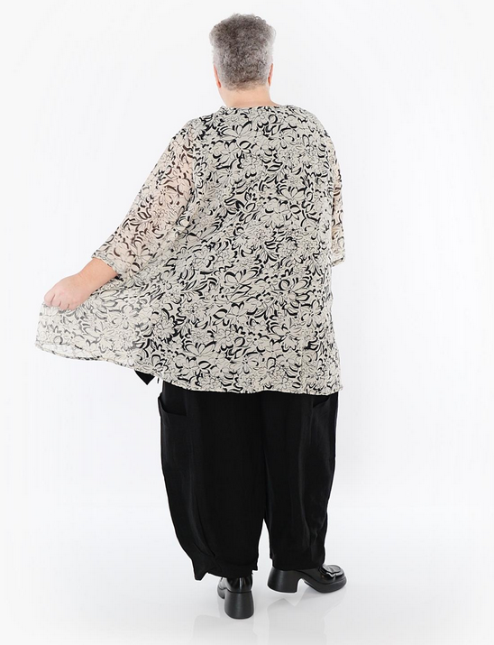 Sommer Big Shirt in A-Form aus durchsichtiger Chiffon Qualität