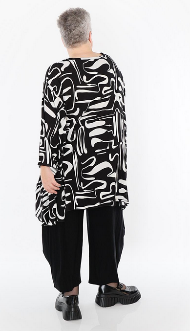 Sommer Big Shirt in A-Form aus leichter Georgette Qualität