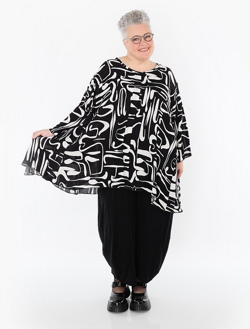 Sommer Big Shirt in A-Form aus leichter Georgette Qualität