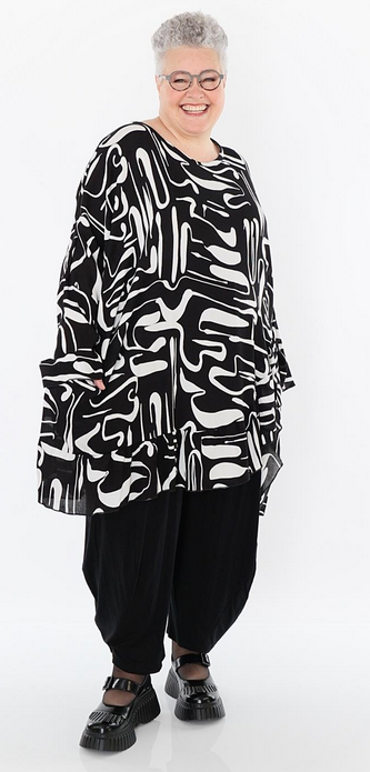 Sommer Big Shirt in A-Form aus leichter Georgette Qualität
