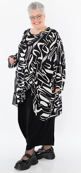 Sommer Big Shirt in A-Form aus leichter Georgette Qualität