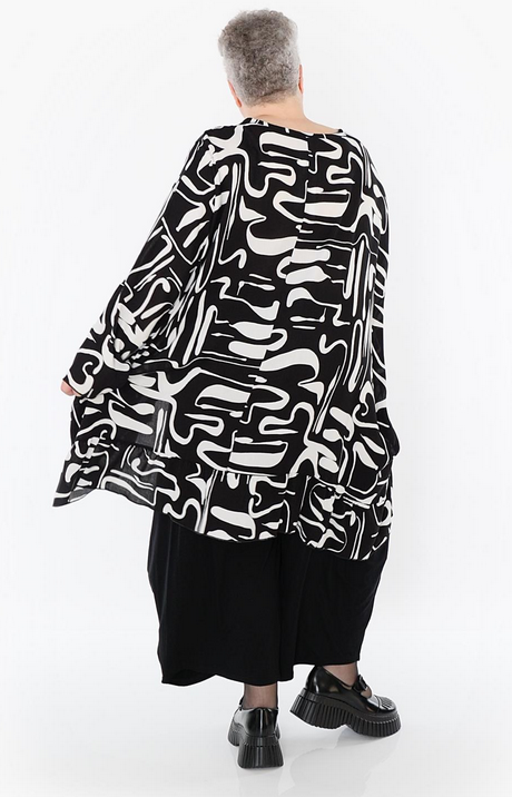 Sommer Big Shirt in A-Form aus leichter Georgette Qualität