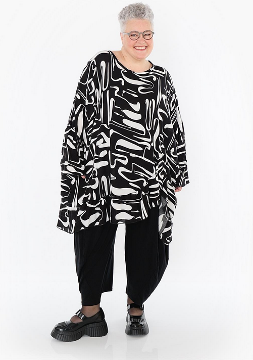 Sommer Big Shirt in A-Form aus leichter Georgette Qualität