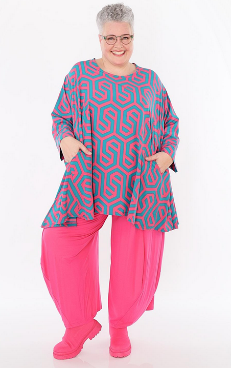 Sommer Big Shirt in A-Form aus feiner Popeline Qualität