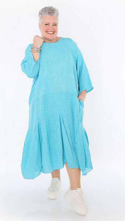 Sommer Kleid in Ballon Form aus weicher Mousseline Qualität in verschiedenen Farben