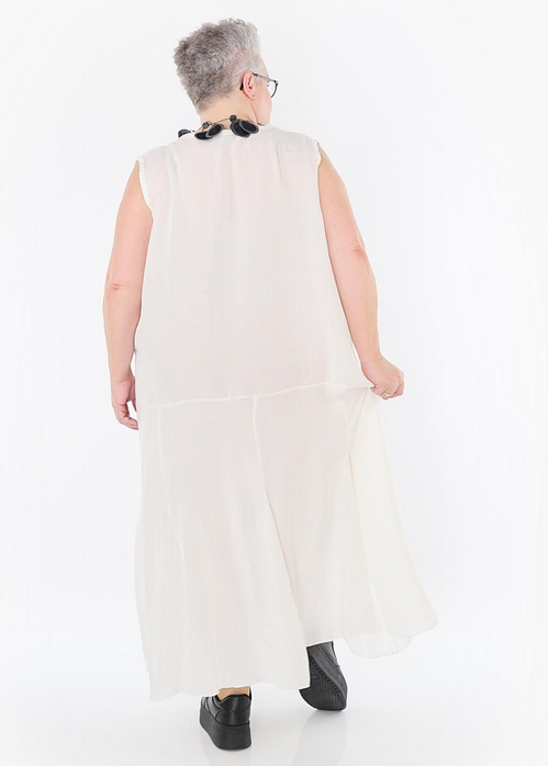Sommer Kleid in Ballon Form aus leichter Leinen Optik Qualität