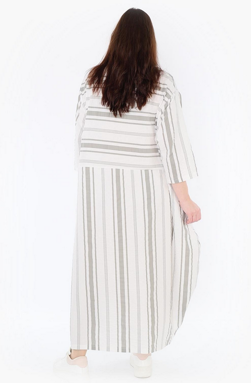 Sommer Kleid in Ballon Form aus leichter Seersucker Qualität