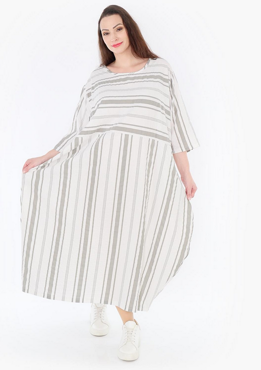 Sommer Kleid in Ballon Form aus leichter Seersucker Qualität