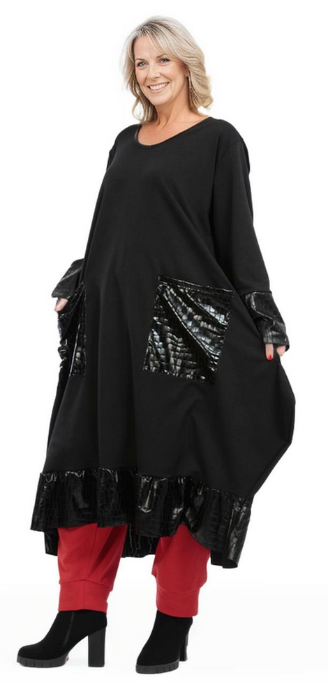 Winter Kleid in Ballon Form aus warmer Romanit Jersey Qualität
