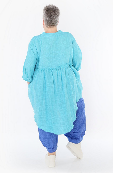 Sommer Bluse in gerundeter Form aus weicher Mousseline Qualität in verschiedenen Farben