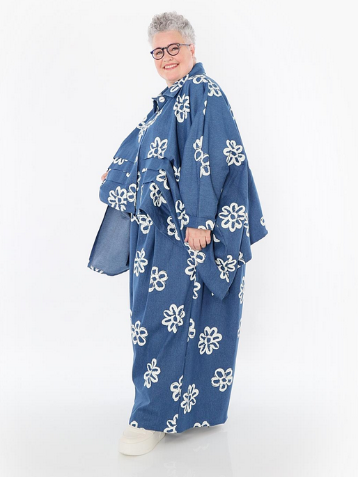 Sommer Bluse in Zipfel Form aus schwerer Jeans Qualität