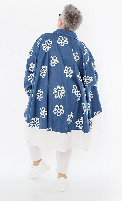 Sommer Bluse in Zipfel Form aus schwerer Jeans Qualität