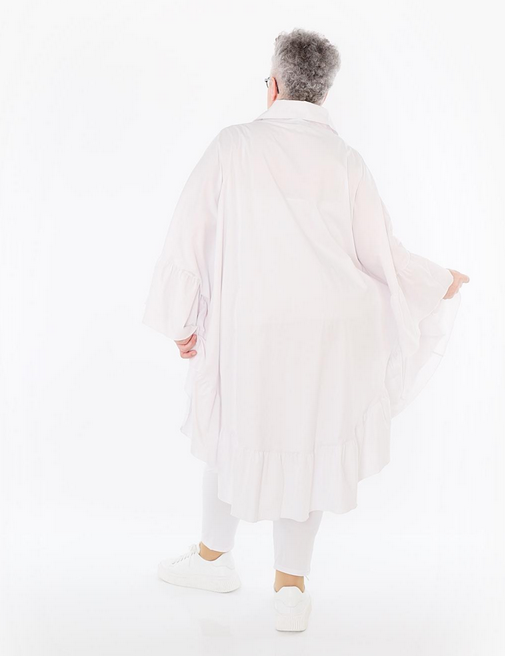 Sommer Bluse in gerundeter Form aus feiner Popeline Qualität