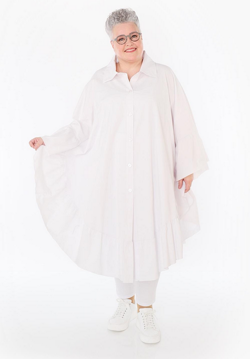 Sommer Bluse in gerundeter Form aus feiner Popeline Qualität