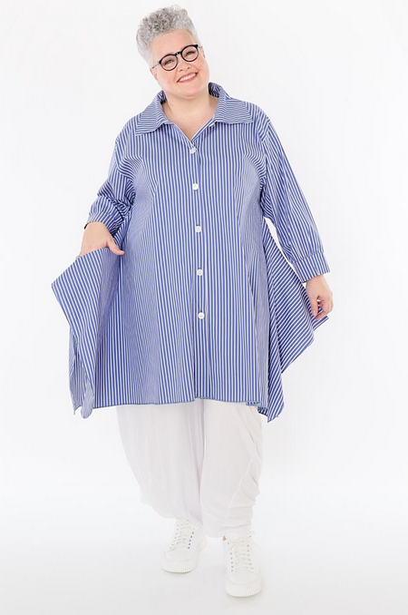 Sommer Bluse in A-Form aus feiner Popeline Qualität in 2 Farben