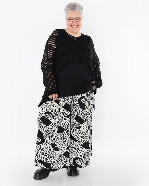 Sommer Hose in Palazzo Form aus feiner Slinky Qualität