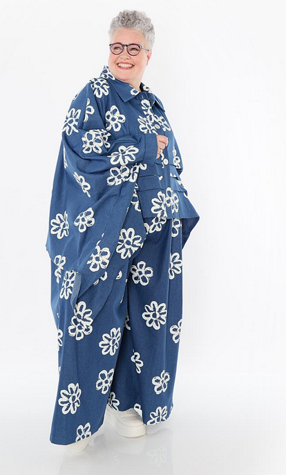 Sommer Hose in Palazzo Form aus schwerer Jeans Qualität
