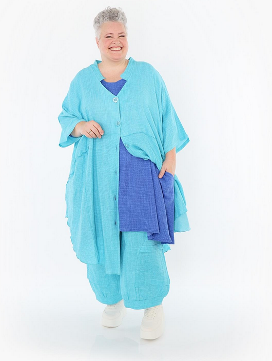 Sommer Jacke in gerundeter Form aus weicher Mousseline Qualität in verschiedenen Farben