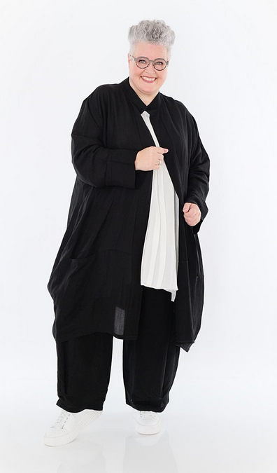 Sommer Cardigan in Ballon Form aus leichter Leinen Optik Qualität