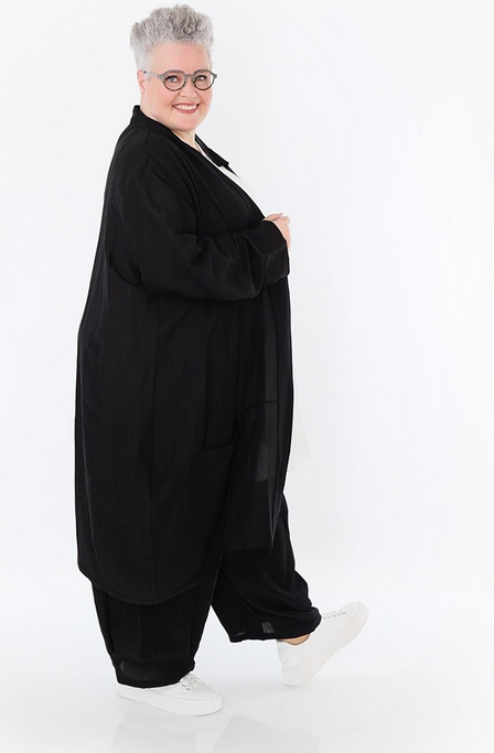 Sommer Cardigan in Ballon Form aus leichter Leinen Optik Qualität