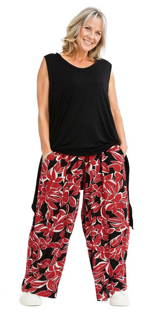 Sommer Hose in gerader Form aus leichter Krepp Qualität