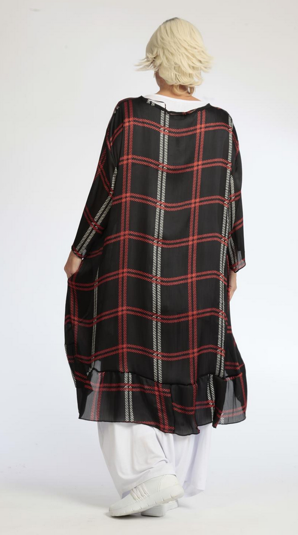 Sommer Big Shirt in Vokuhila Form aus luftiger Chiffon Qualität