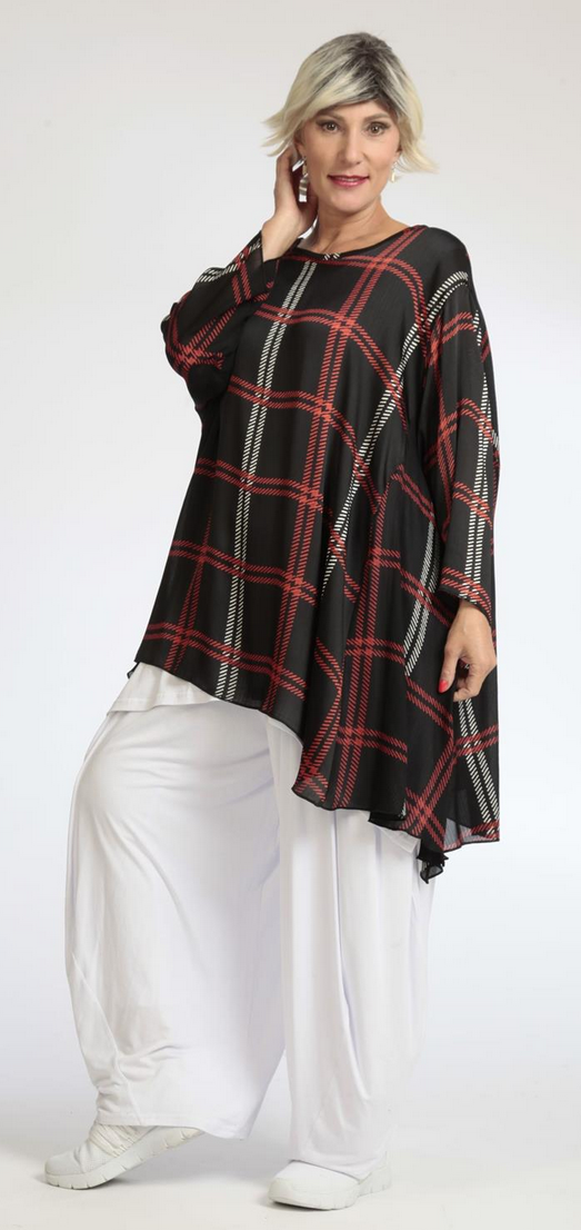 Sommer Big Shirt in A-Form aus luftiger Chiffon Qualität