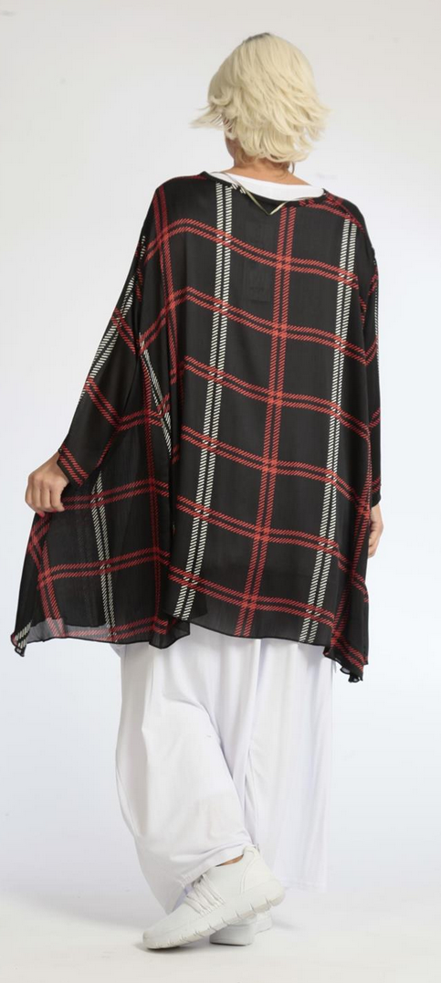 Sommer Big Shirt in A-Form aus luftiger Chiffon Qualität